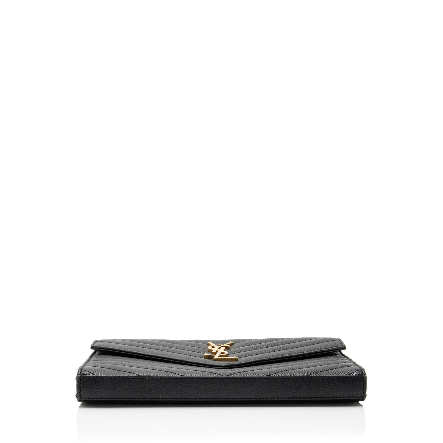 Saint Laurent Matelasse Grain de Poudre Monogram Chain Wallet Handbag