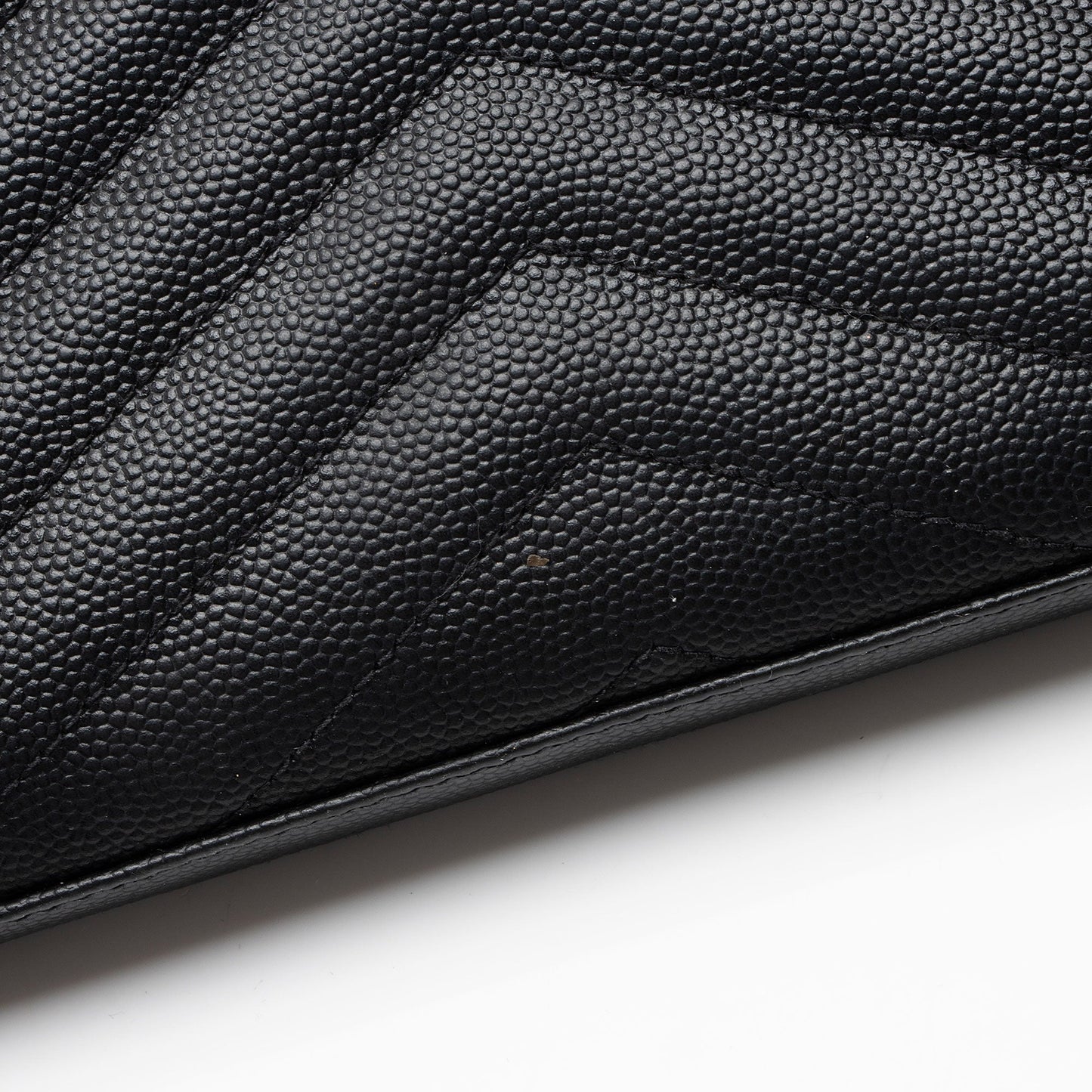 Saint Laurent Matelasse Grain de Poudre Monogram Chain Wallet Handbag