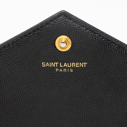 Saint Laurent Matelasse Grain de Poudre Monogram Chain Wallet Handbag