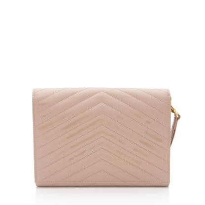 Saint Laurent Matelasse Grain de Poudre Monogram Envelope Pouch Handba