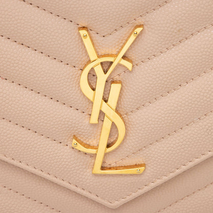 Saint Laurent Matelasse Grain de Poudre Monogram Envelope Pouch Handba