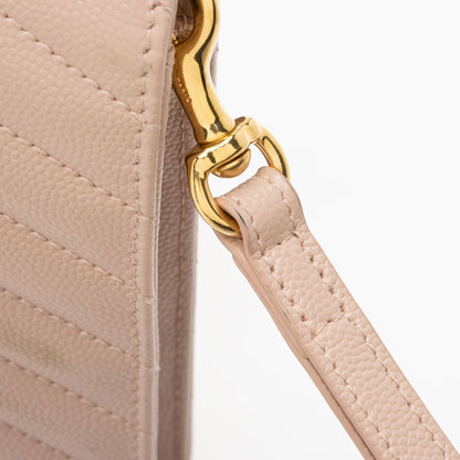 Saint Laurent Matelasse Grain de Poudre Monogram Envelope Pouch Handba