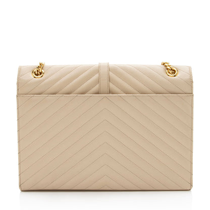 Saint Laurent Matelasse Grain de Poudre Monogram Large Shoulder Bag