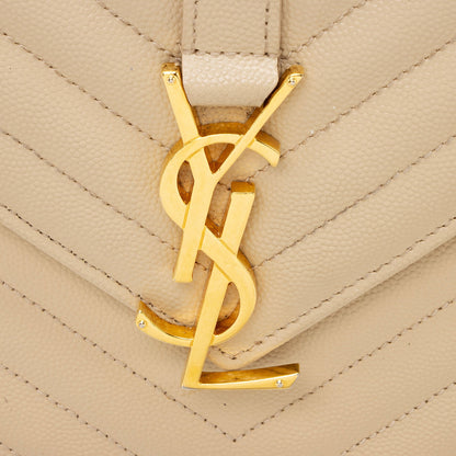 Saint Laurent Matelasse Grain de Poudre Monogram Large Shoulder Bag
