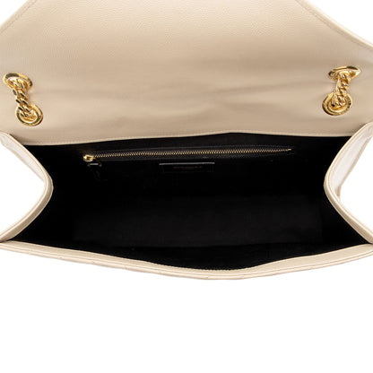 Saint Laurent Matelasse Grain de Poudre Monogram Large Shoulder Bag