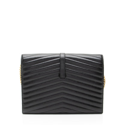 Saint Laurent Matelasse Lambskin Monogram Sulpice Chain Wallet Handbag