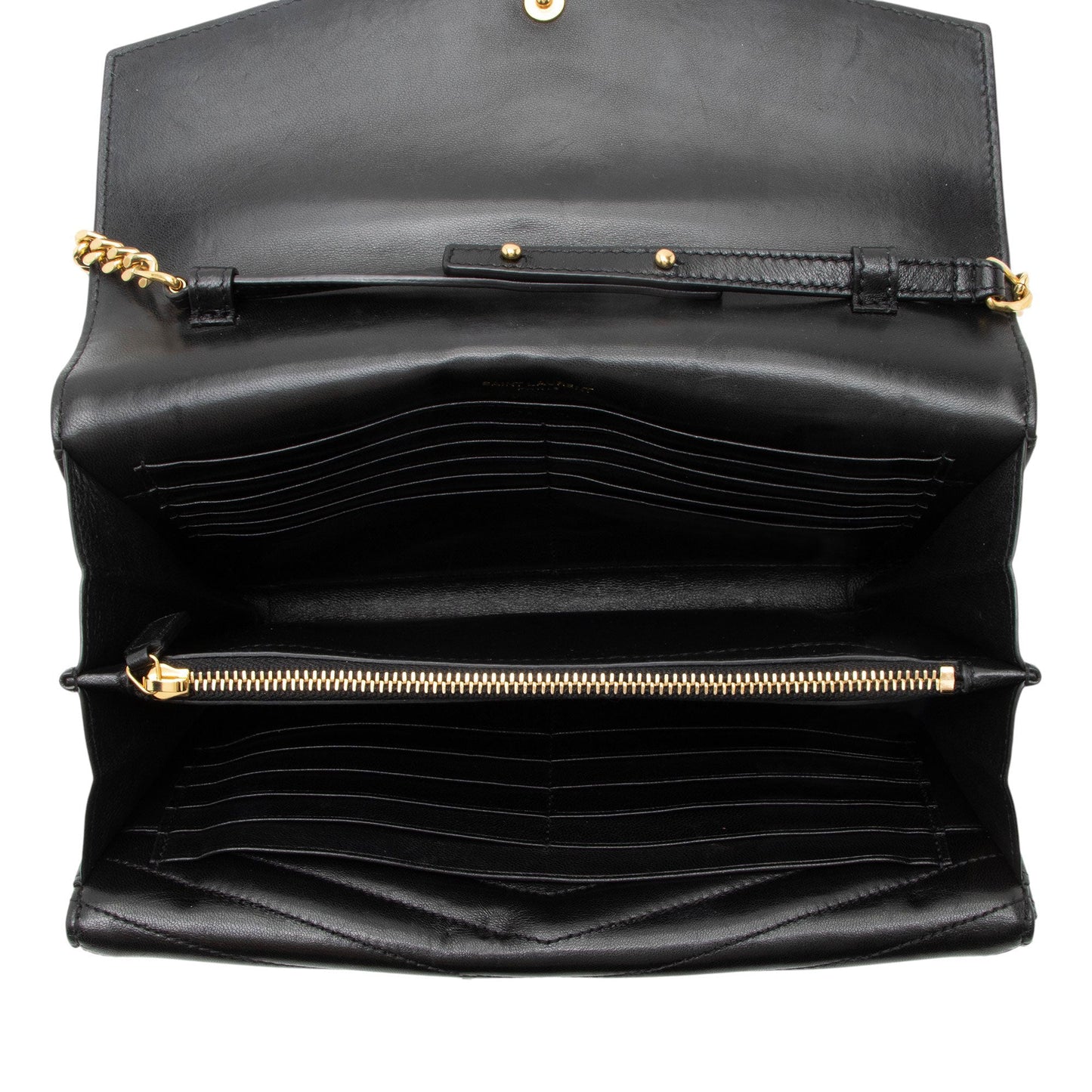 Saint Laurent Matelasse Lambskin Monogram Sulpice Chain Wallet Handbag