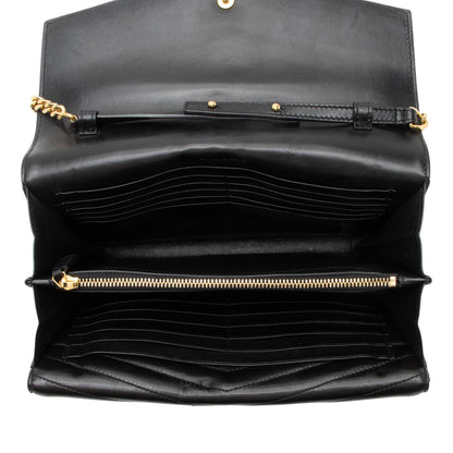 Saint Laurent Matelasse Lambskin Monogram Sulpice Chain Wallet Handbag