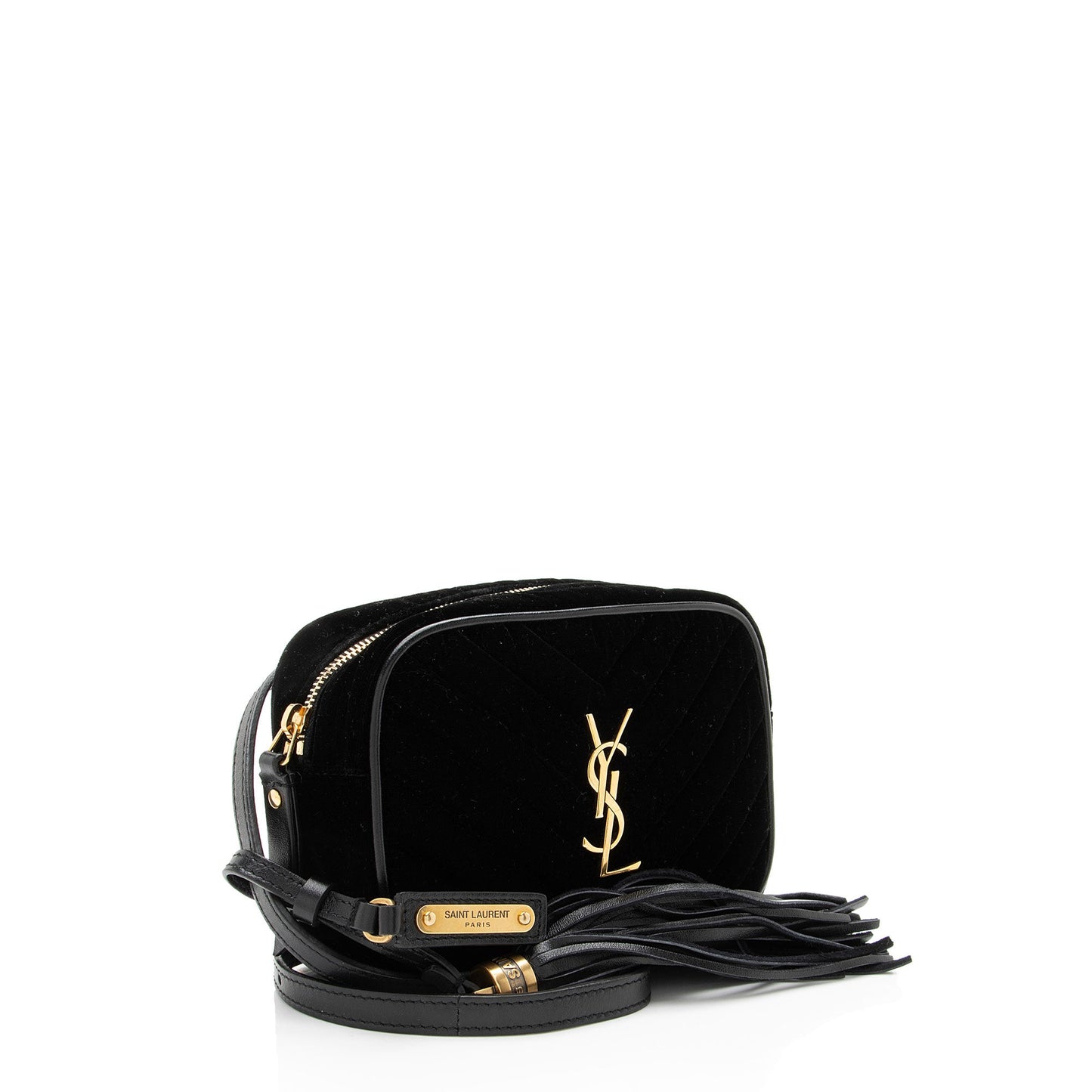 Saint Laurent Matelasse Velvet Monogram Lou Belt Bag