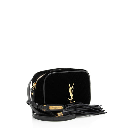 Saint Laurent Matelasse Velvet Monogram Lou Belt Bag