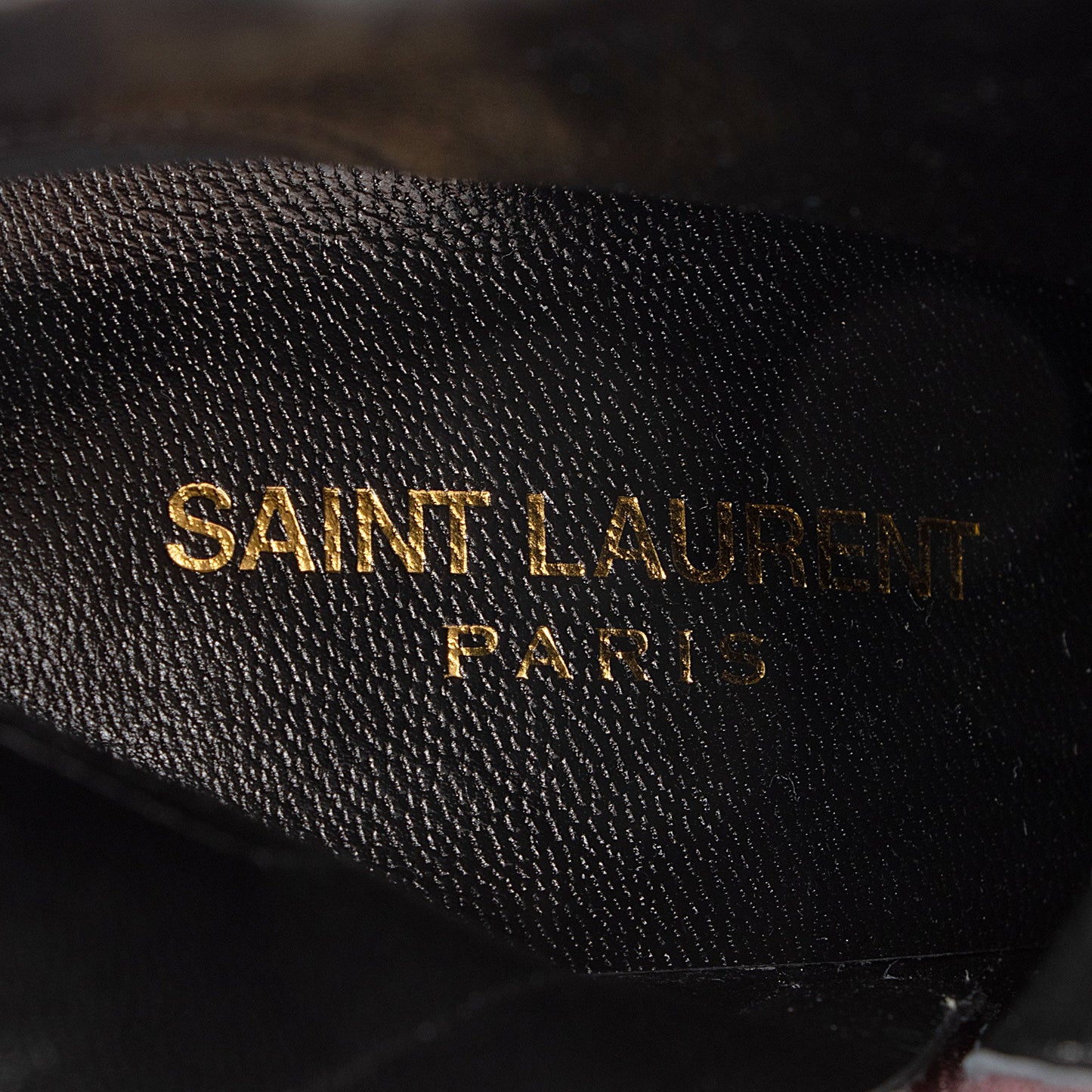 Saint Laurent Metallic Cracked Leather Lou Ankle Boots - Size 6.5 / 36