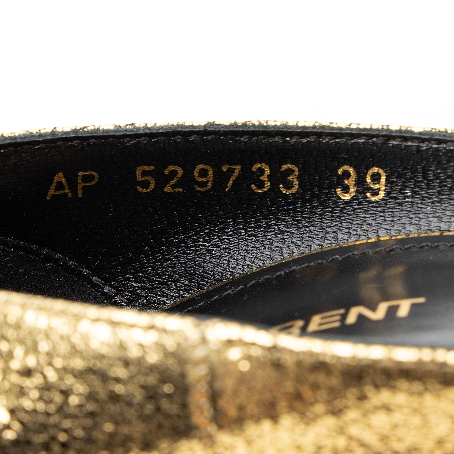 Saint Laurent Metallic Cracked Leather Zoe Pumps - Size 9 / 39 Handbag