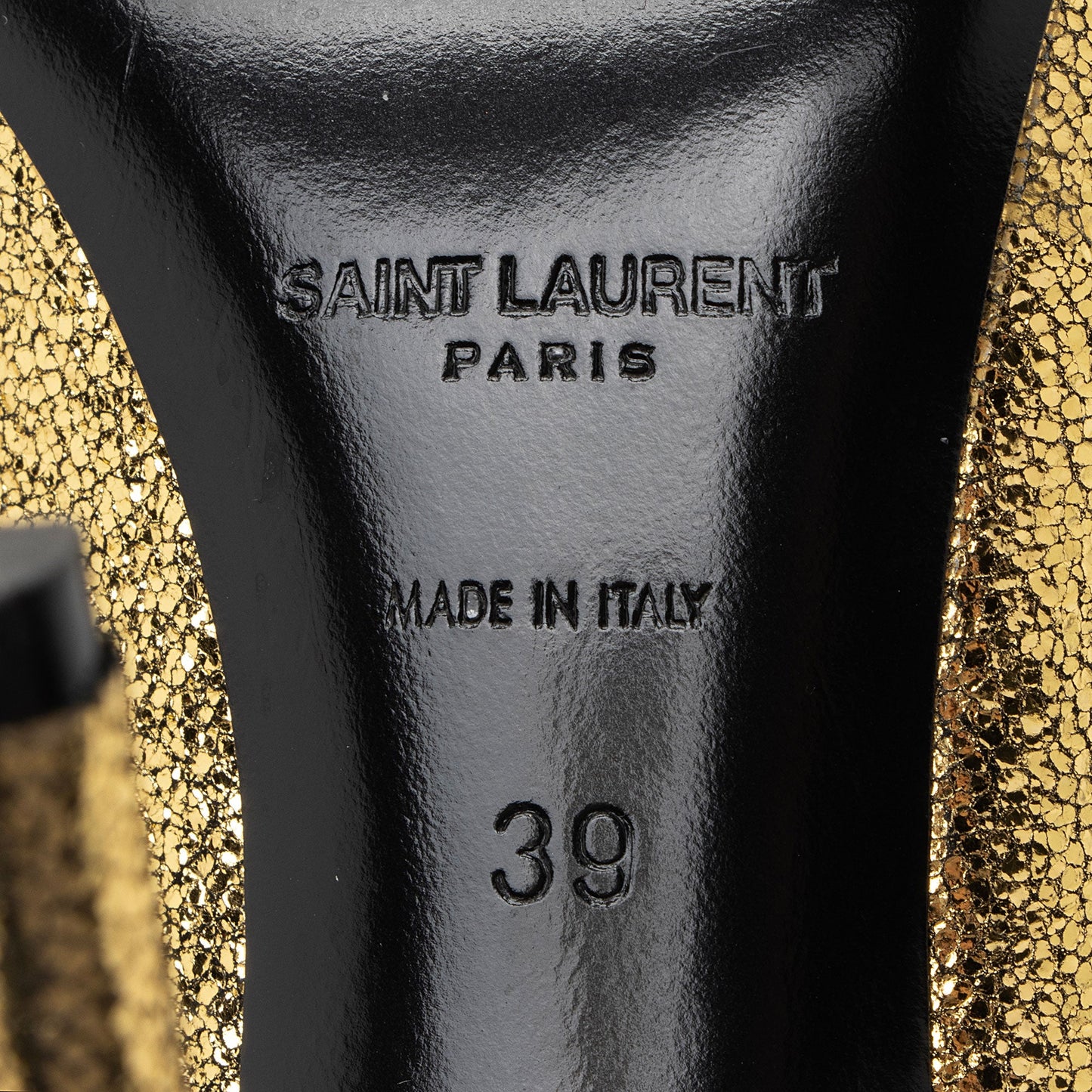 Saint Laurent Metallic Cracked Leather Zoe Pumps - Size 9 / 39 Handbag