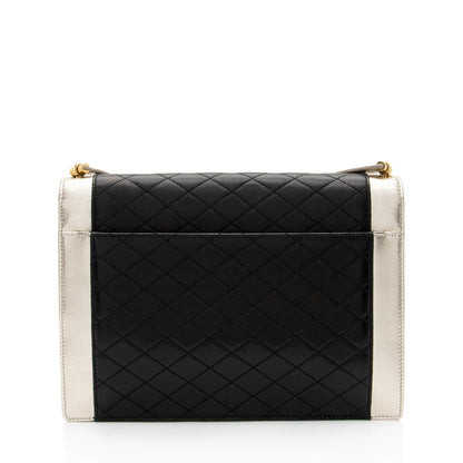 Saint Laurent Quilted Lambskin Monogram Gaby Shoulder Bag