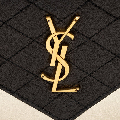 Saint Laurent Quilted Lambskin Monogram Gaby Shoulder Bag