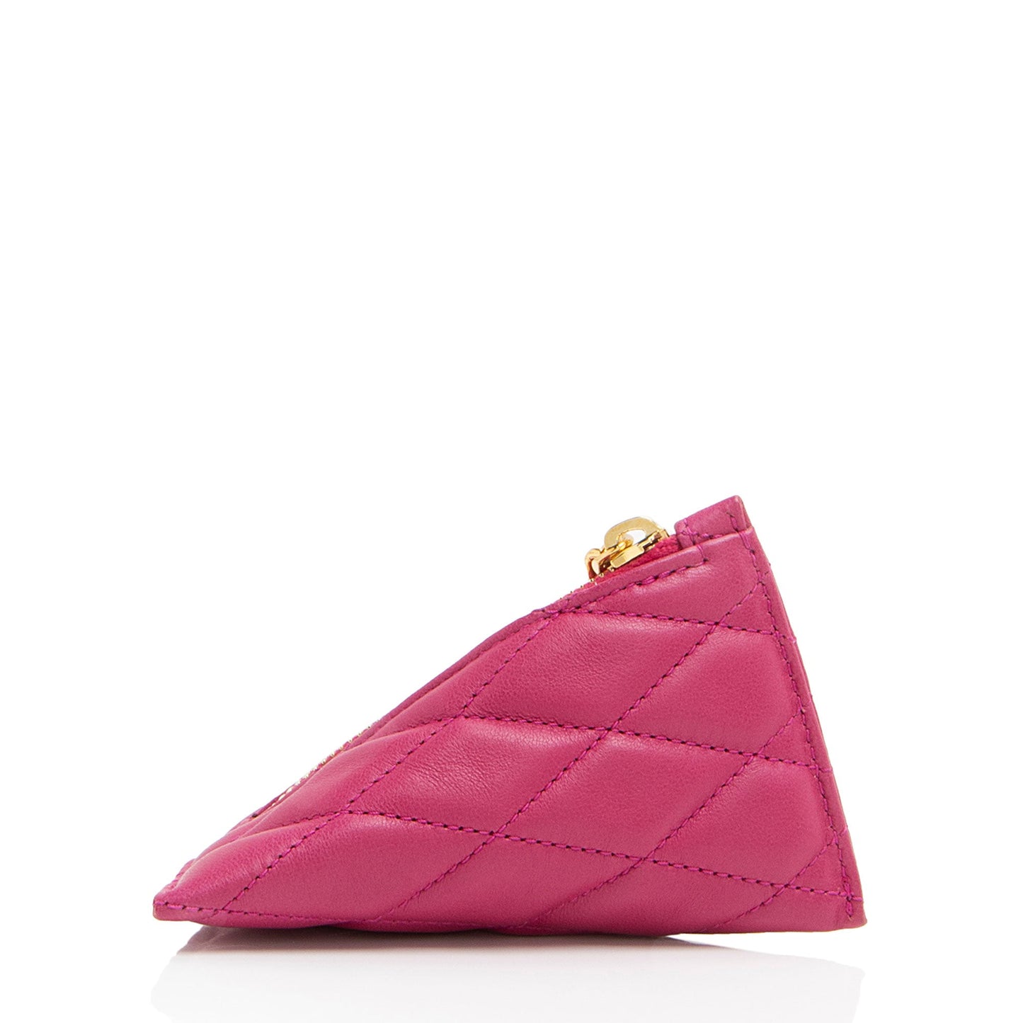 Saint Laurent Quilted Lambskin Triangle Charm Handbag