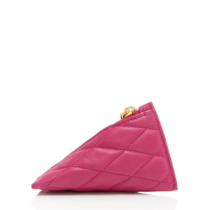 Saint Laurent Quilted Lambskin Triangle Charm Handbag