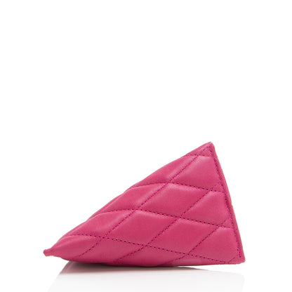 Saint Laurent Quilted Lambskin Triangle Charm Handbag