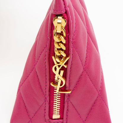 Saint Laurent Quilted Lambskin Triangle Charm Handbag