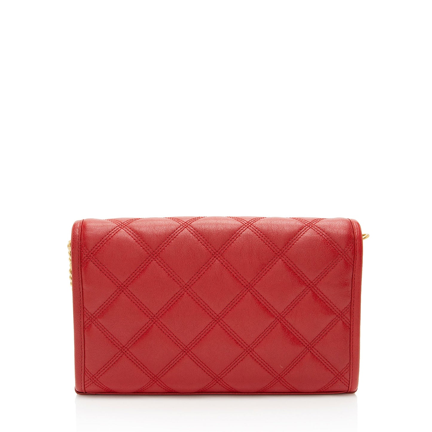 Saint Laurent Quilted Leather Monogram Becky Chain Wallet Handbag