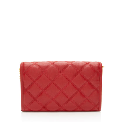 Saint Laurent Quilted Leather Monogram Becky Chain Wallet Handbag