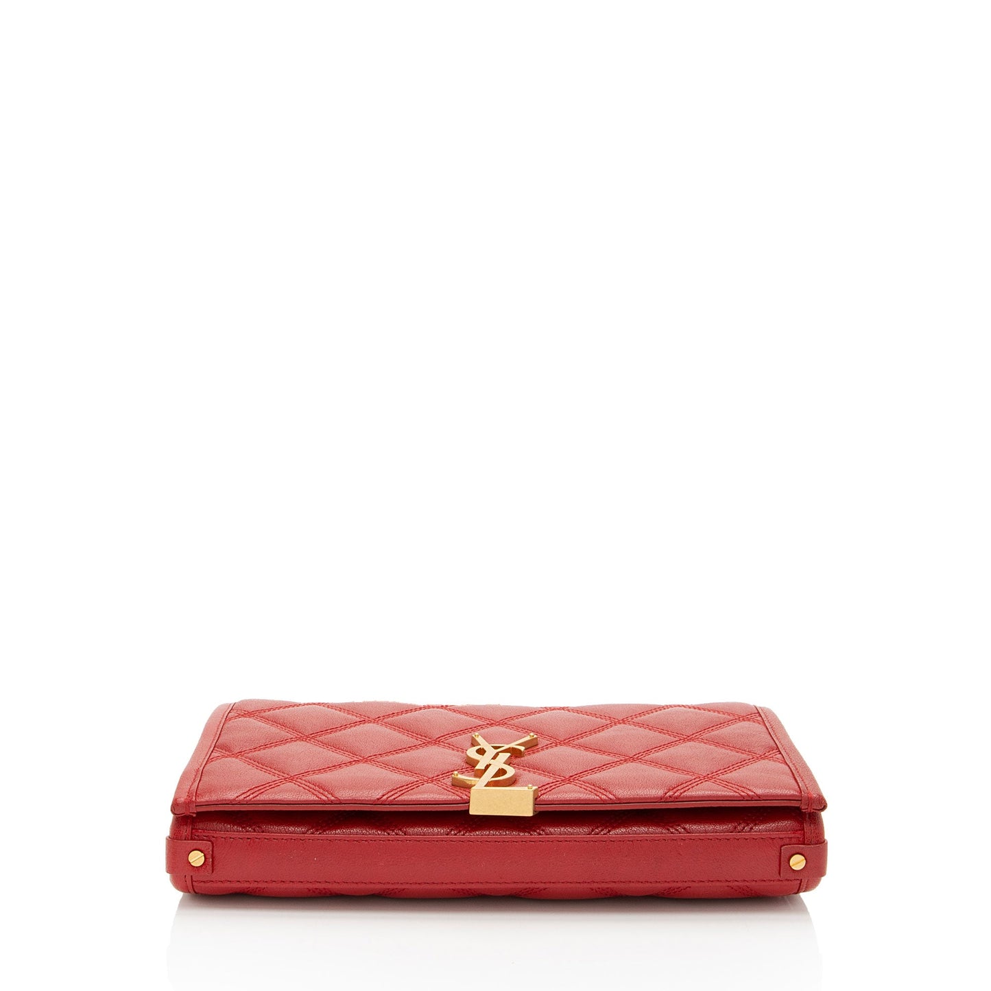 Saint Laurent Quilted Leather Monogram Becky Chain Wallet Handbag