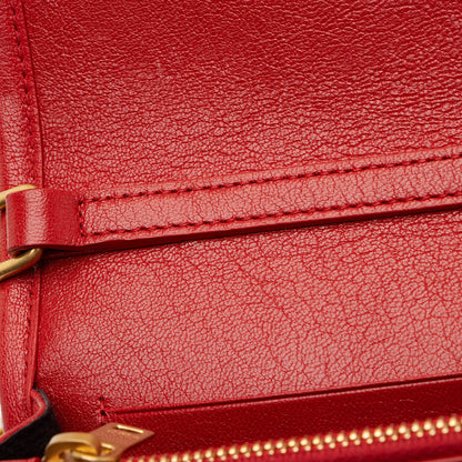 Saint Laurent Quilted Leather Monogram Becky Chain Wallet Handbag