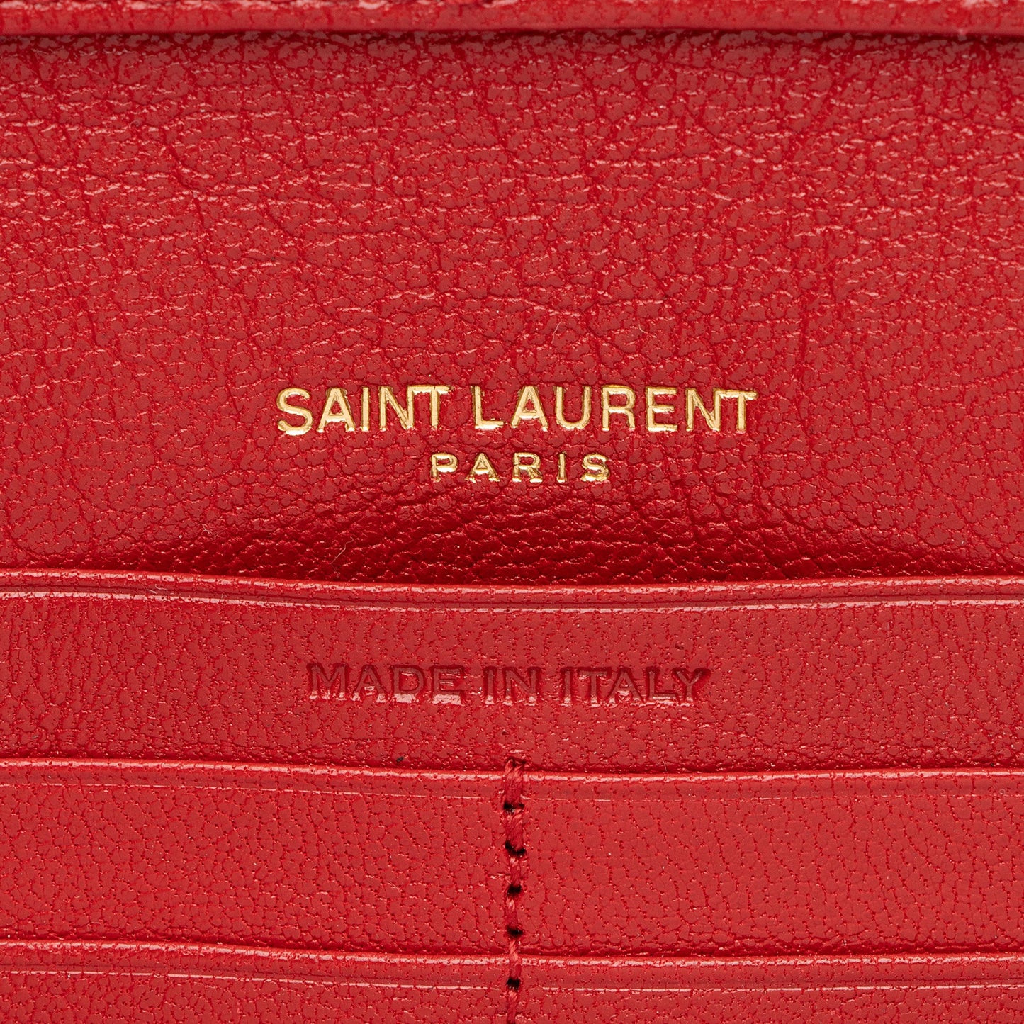 Saint Laurent Quilted Leather Monogram Becky Chain Wallet Handbag