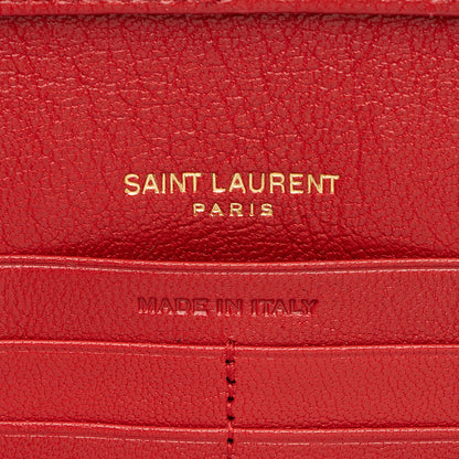 Saint Laurent Quilted Leather Monogram Becky Chain Wallet Handbag