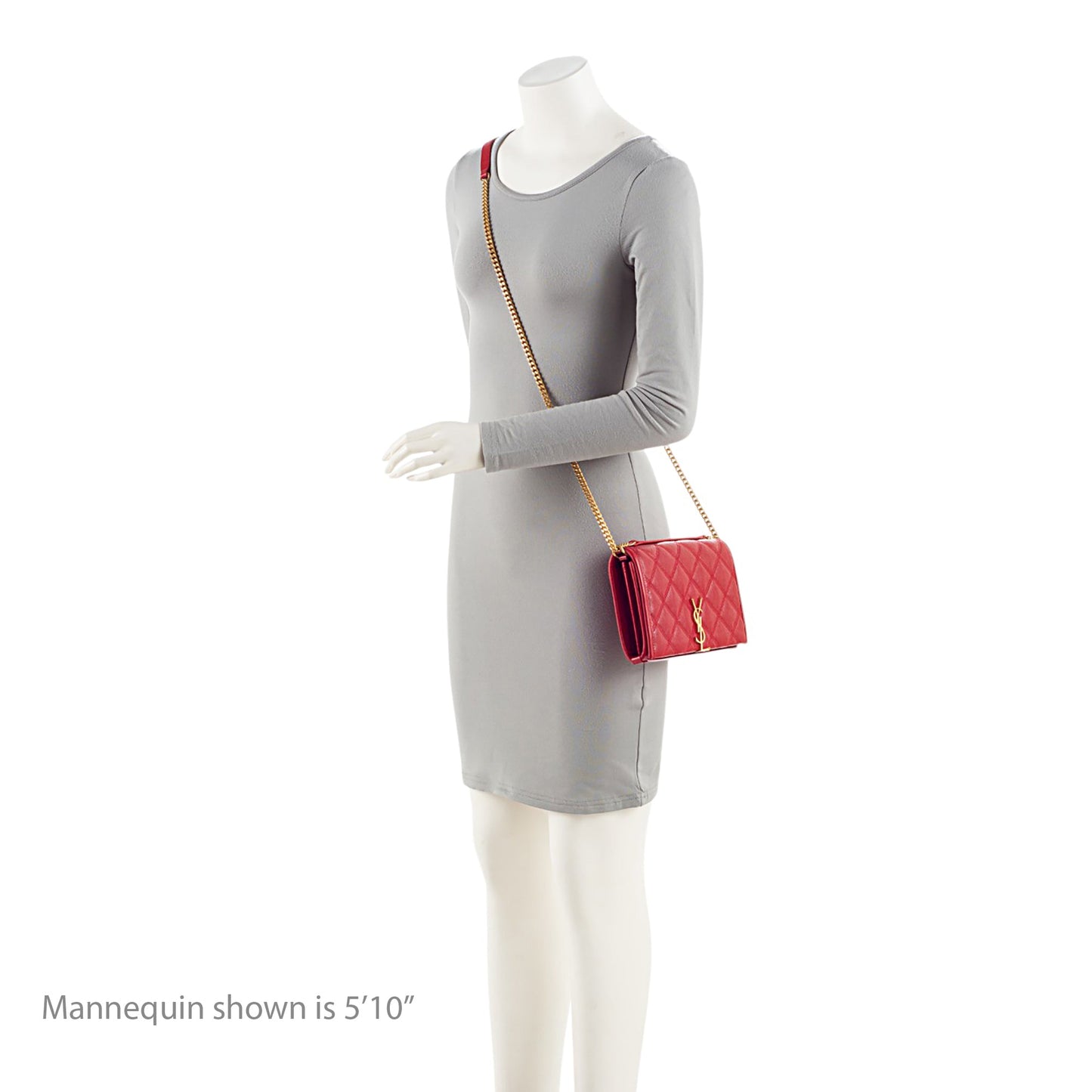 Saint Laurent Quilted Leather Monogram Becky Chain Wallet Handbag