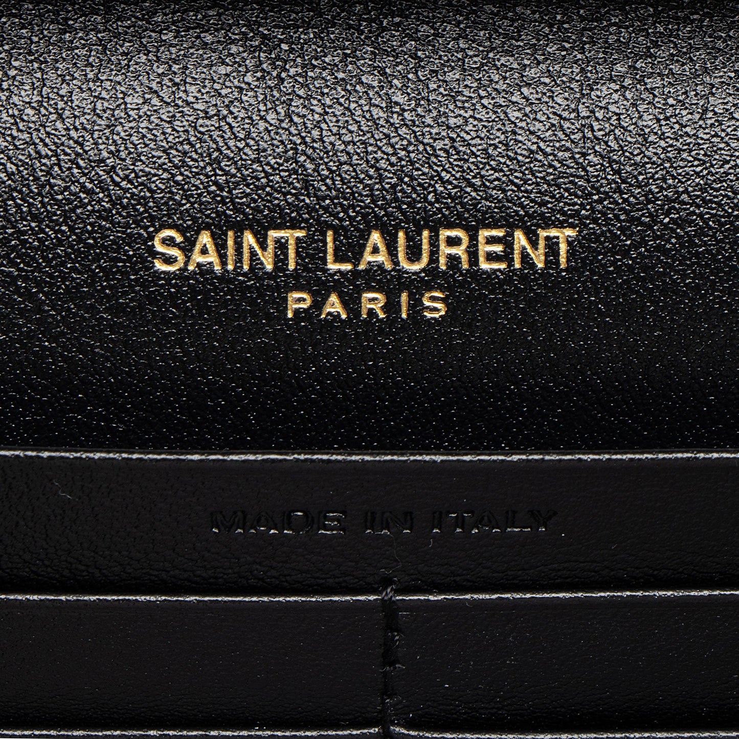 Saint Laurent Quilted Patent Leather Monogram Cassandre Chain Wallet H