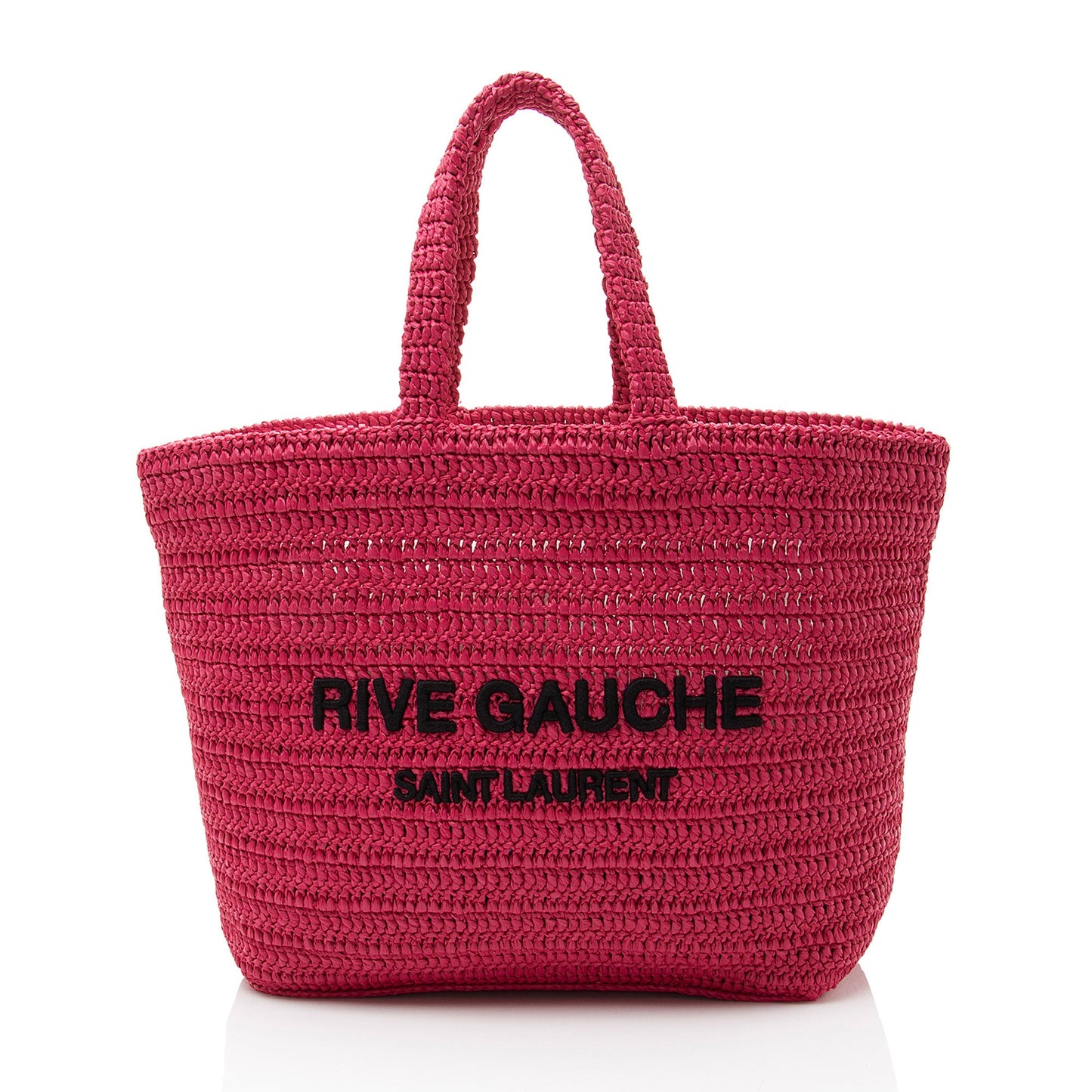 Saint Laurent Raffia Crochet Rive Gauche Tote