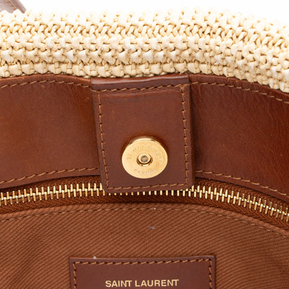 Saint Laurent Raffia Tassel Shopping Tote
