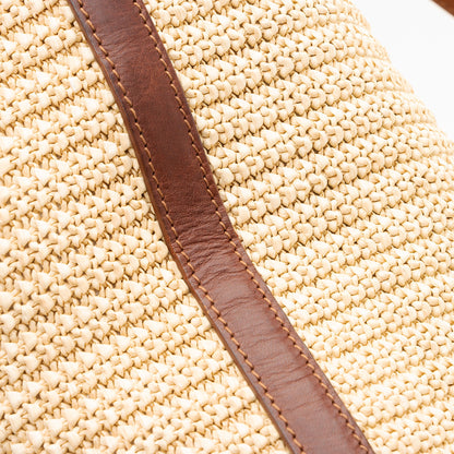 Saint Laurent Raffia Tassel Shopping Tote