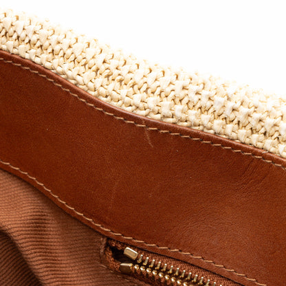 Saint Laurent Raffia Tassel Shopping Tote