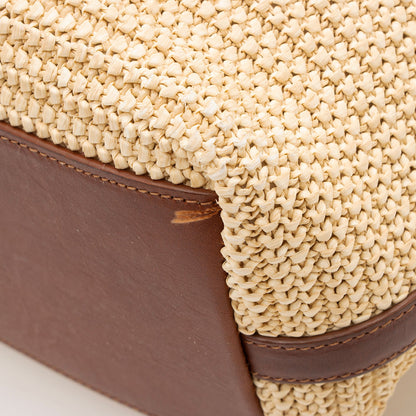 Saint Laurent Raffia Tassel Shopping Tote