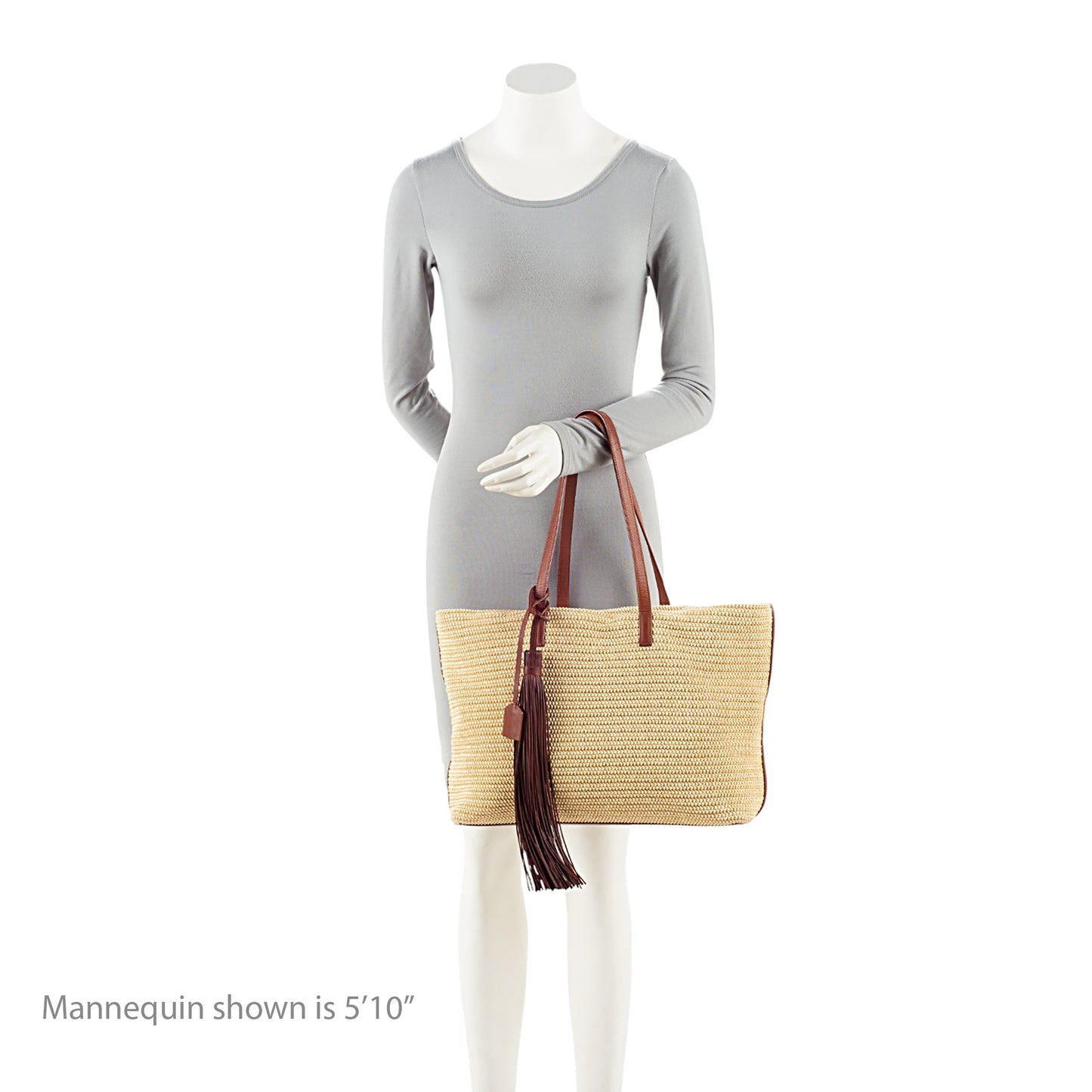 Saint Laurent Raffia Tassel Shopping Tote