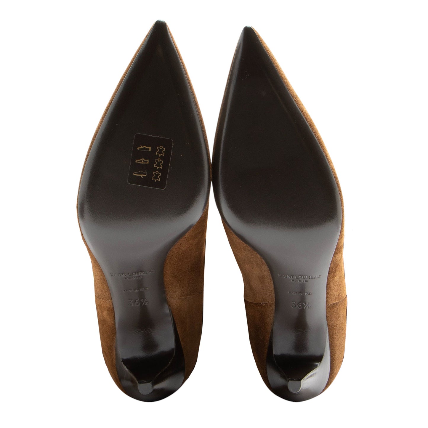 Saint Laurent Suede Fringe Charlotte Ankle Boots - Size 6.5 / 36.5 Han