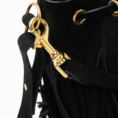 Saint Laurent Suede Fringe Emmanuelle Medium Bucket Bag