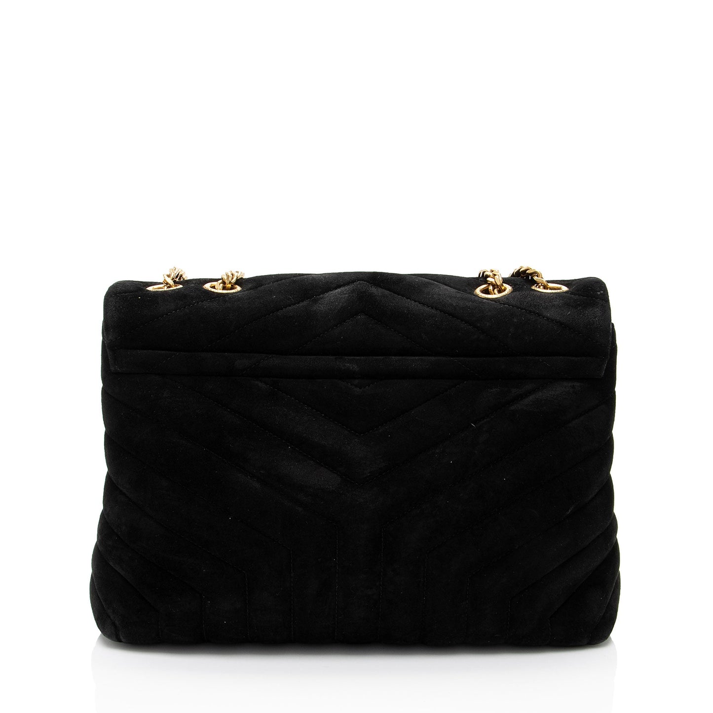 Saint Laurent Suede Monogram LouLou Chain Medium Shoulder Bag