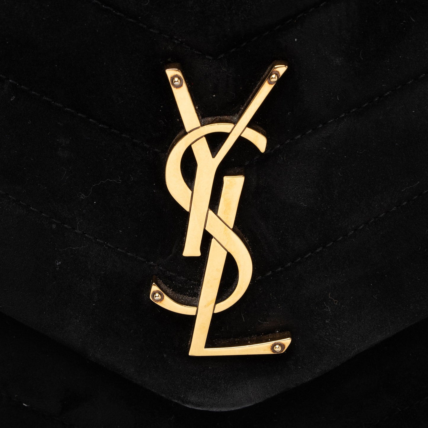 Saint Laurent Suede Monogram LouLou Chain Medium Shoulder Bag