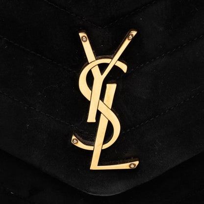 Saint Laurent Suede Monogram LouLou Chain Medium Shoulder Bag