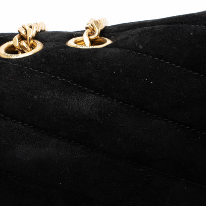 Saint Laurent Suede Monogram LouLou Chain Medium Shoulder Bag
