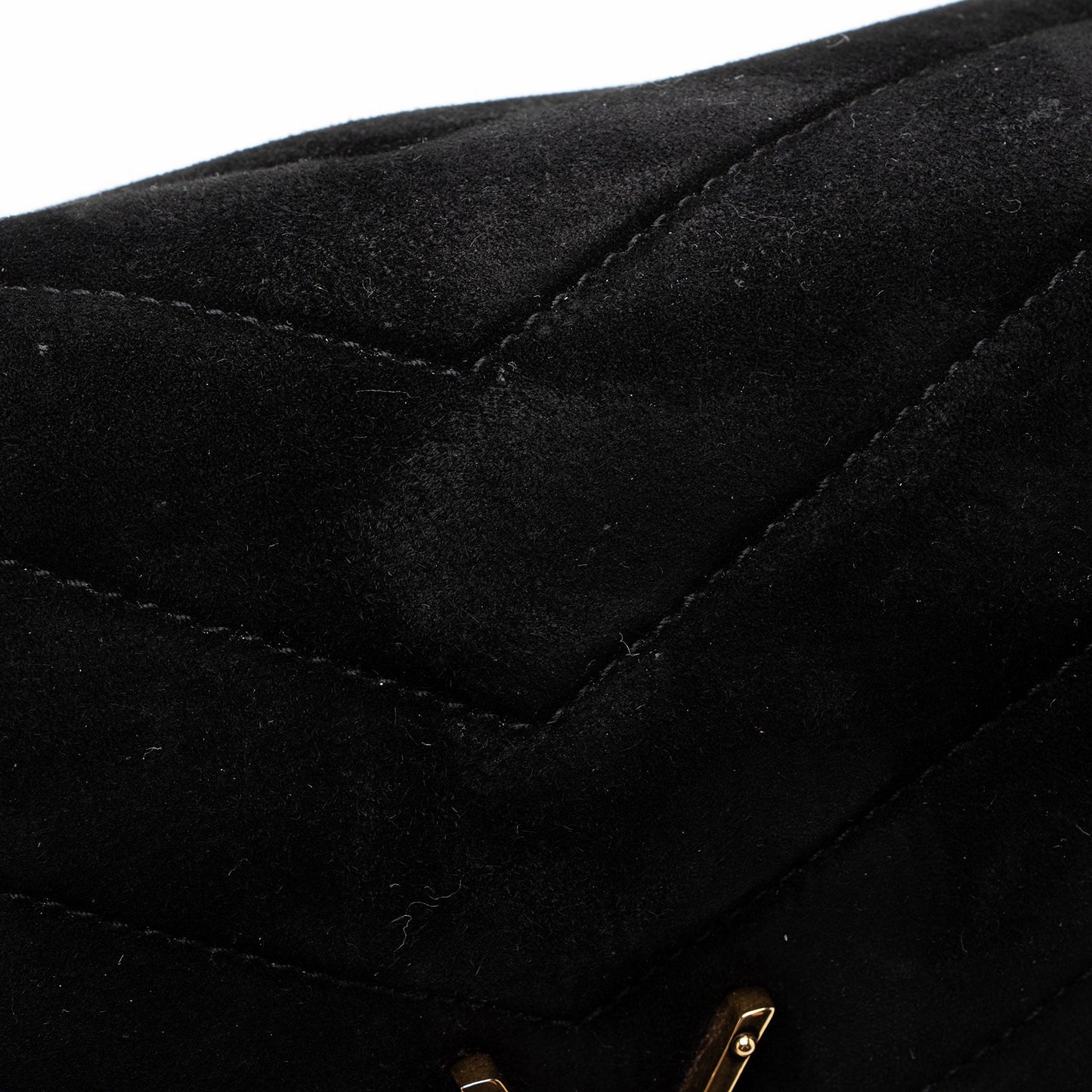 Saint Laurent Suede Monogram LouLou Chain Medium Shoulder Bag