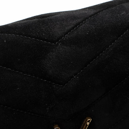 Saint Laurent Suede Monogram LouLou Chain Medium Shoulder Bag