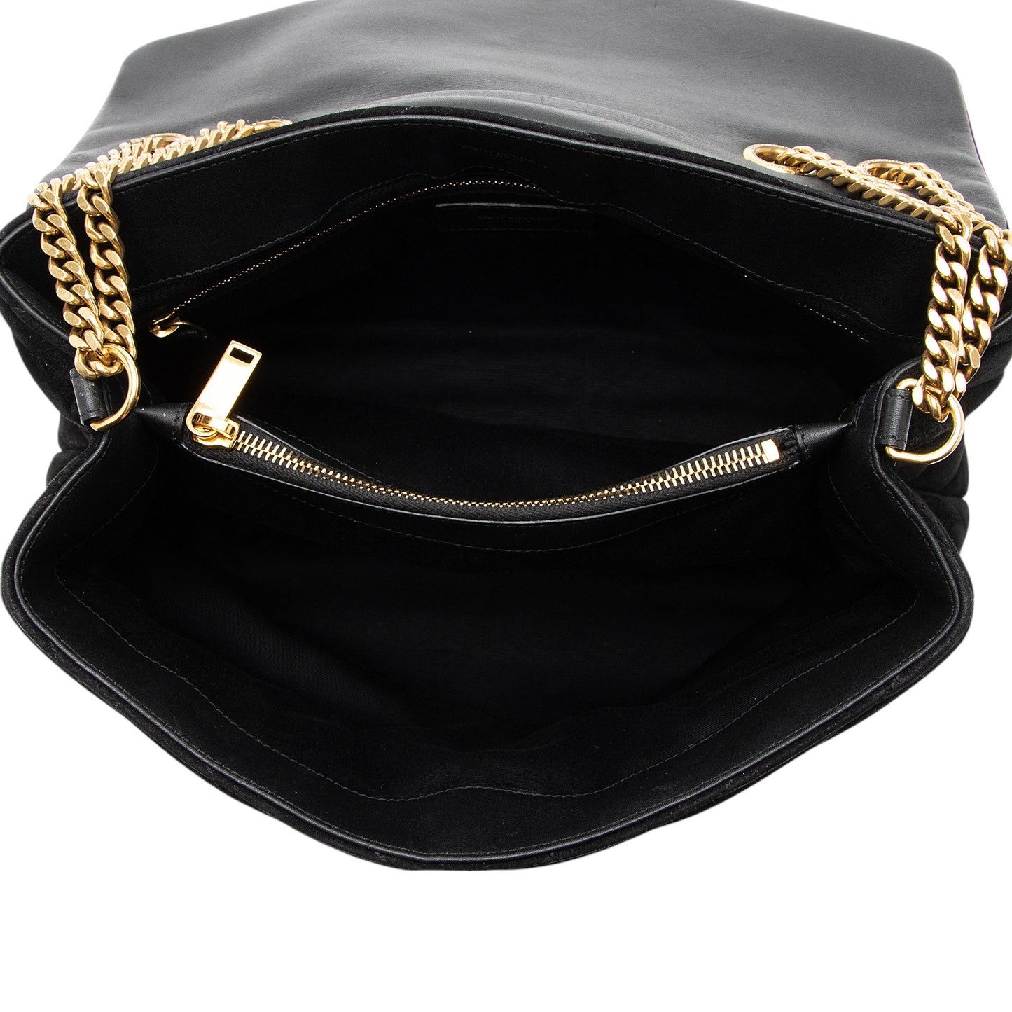 Saint Laurent Suede Monogram LouLou Chain Medium Shoulder Bag