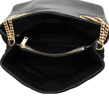 Saint Laurent Suede Monogram LouLou Chain Medium Shoulder Bag