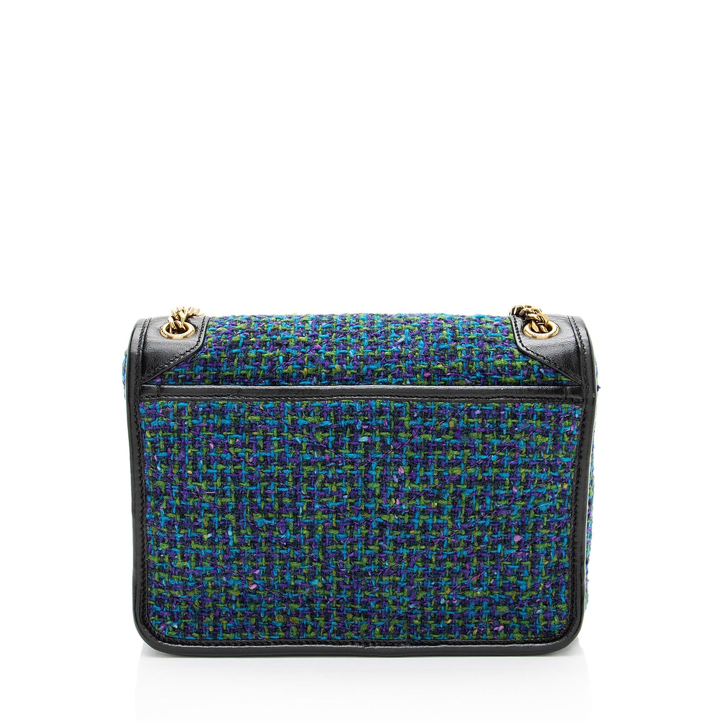 Saint Laurent Tweed Crinkled Leather Niki Baby Shoulder Bag