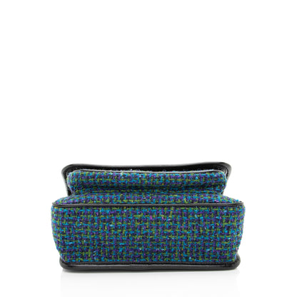 Saint Laurent Tweed Crinkled Leather Niki Baby Shoulder Bag