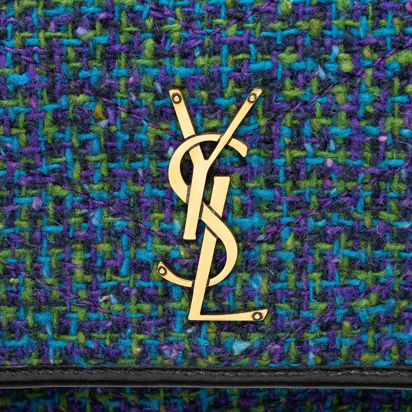 Saint Laurent Tweed Crinkled Leather Niki Baby Shoulder Bag